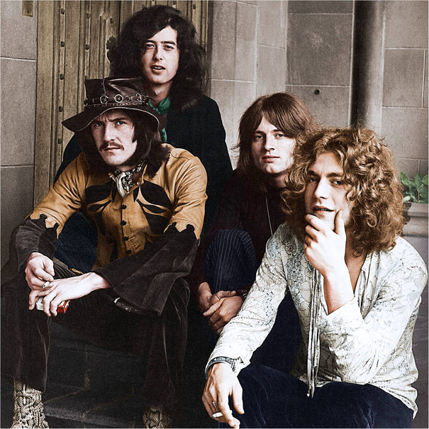 Famous print of Led Zeppelin at the Chateau Marmont shot by Photographer Jay Thompson
